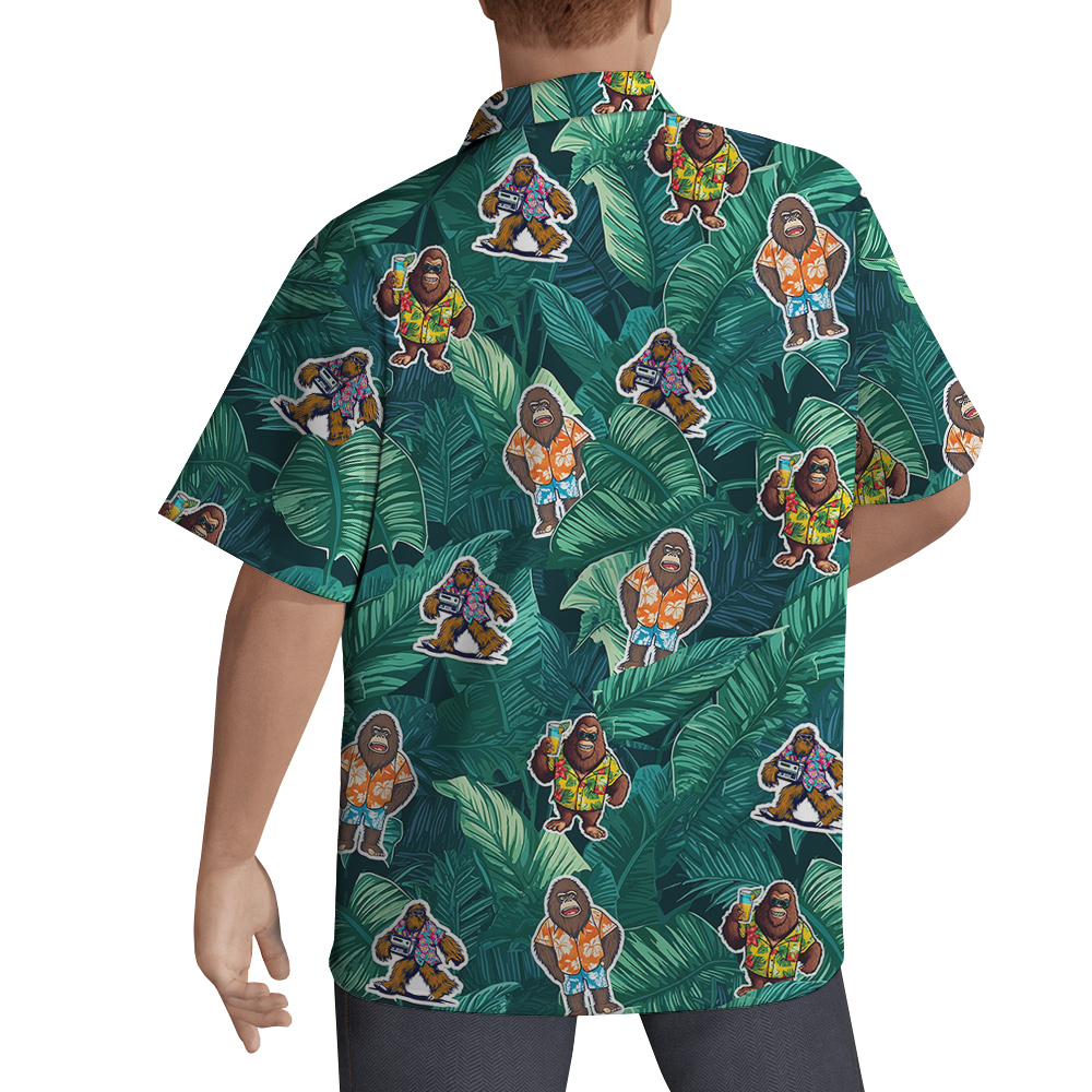 Funny Sasquatch Vacation Tropical Hawaiian Shirt