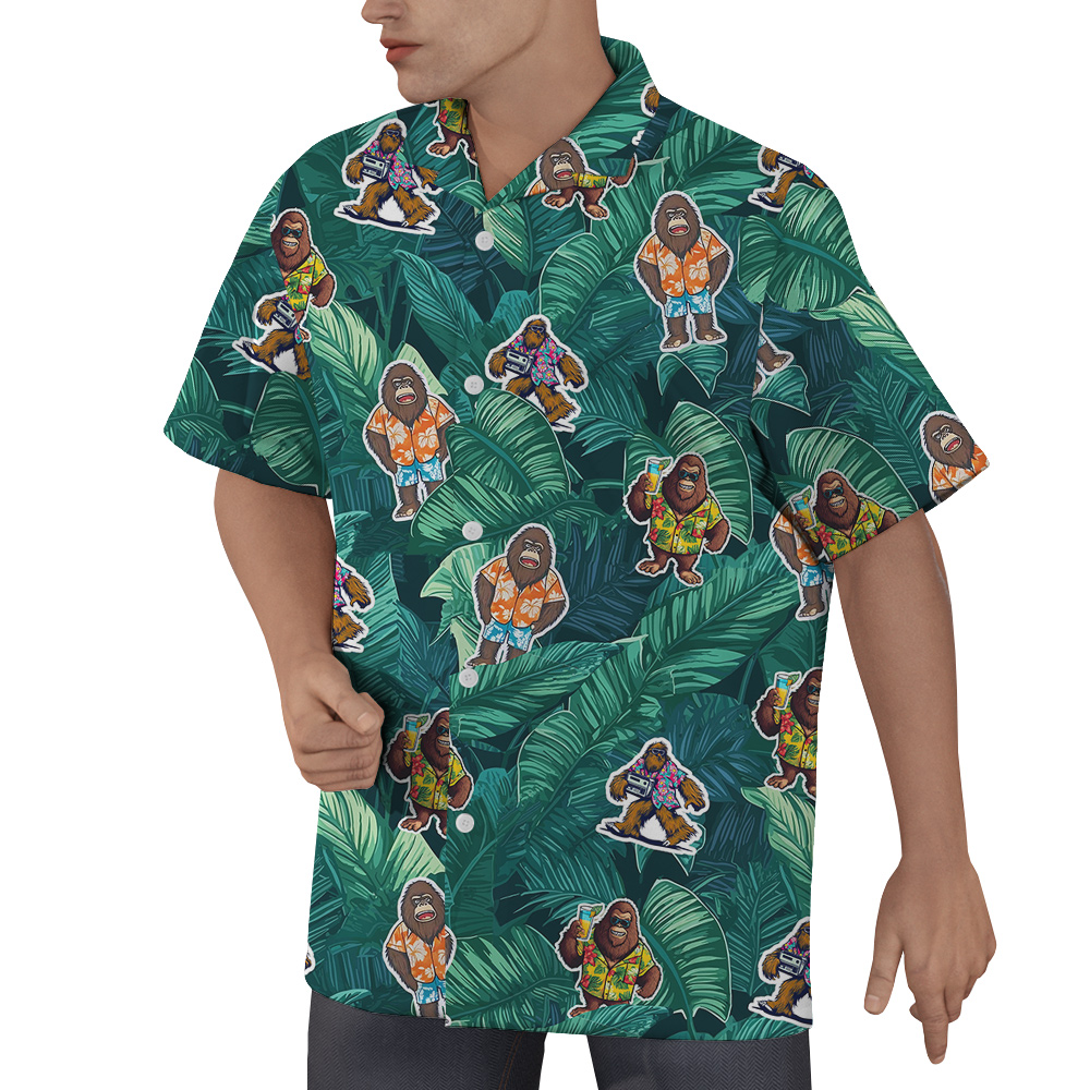 Funny Sasquatch Vacation Tropical Hawaiian Shirt