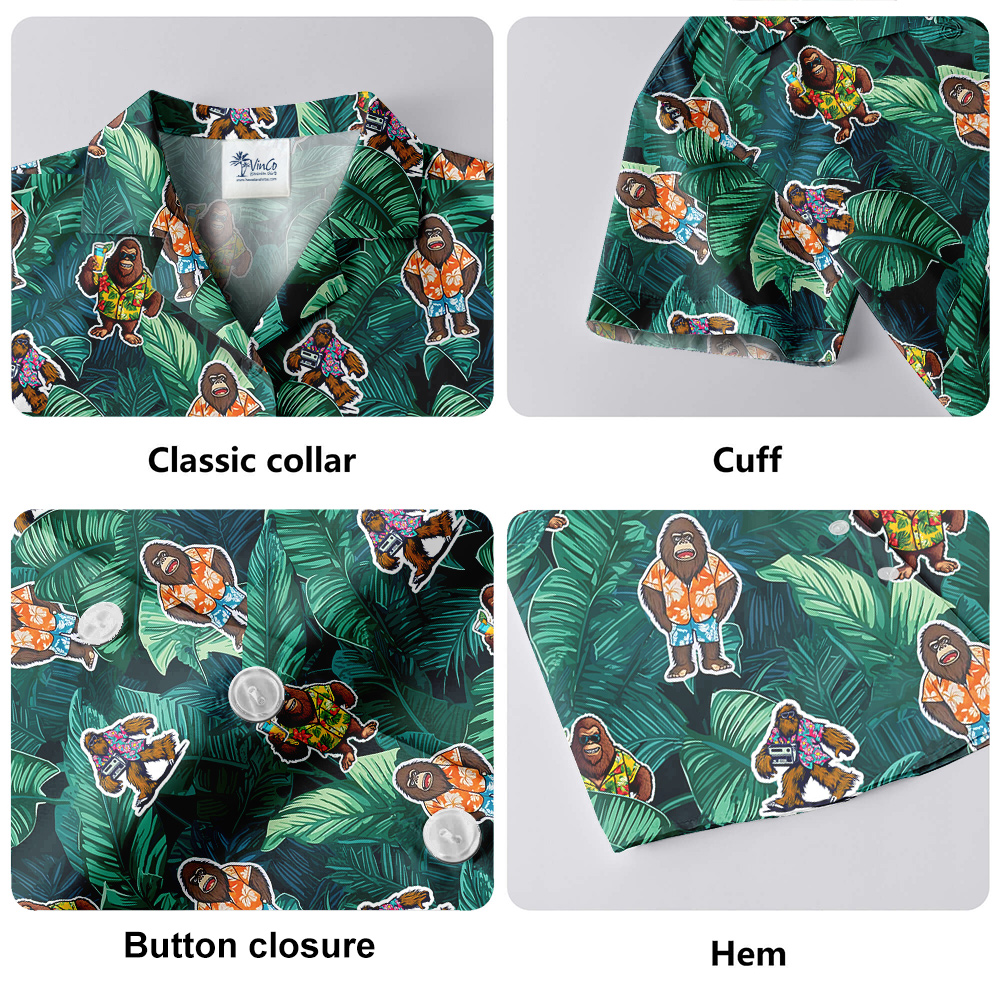 Funny Sasquatch Vacation Tropical Hawaiian Shirt