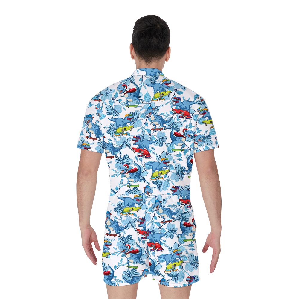 Funny Dinosaur Men's Tropical Romper