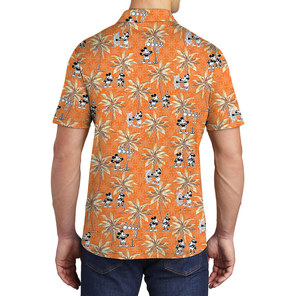 1928 Orange Mickey Steamboat Willie Polo Shirt for Men