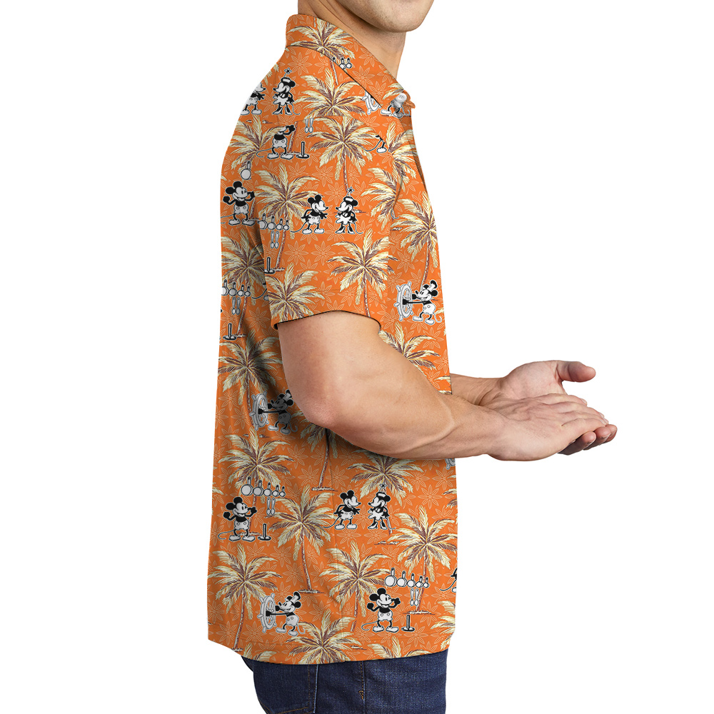 1928 Orange Mickey Steamboat Willie Polo Shirt for Men