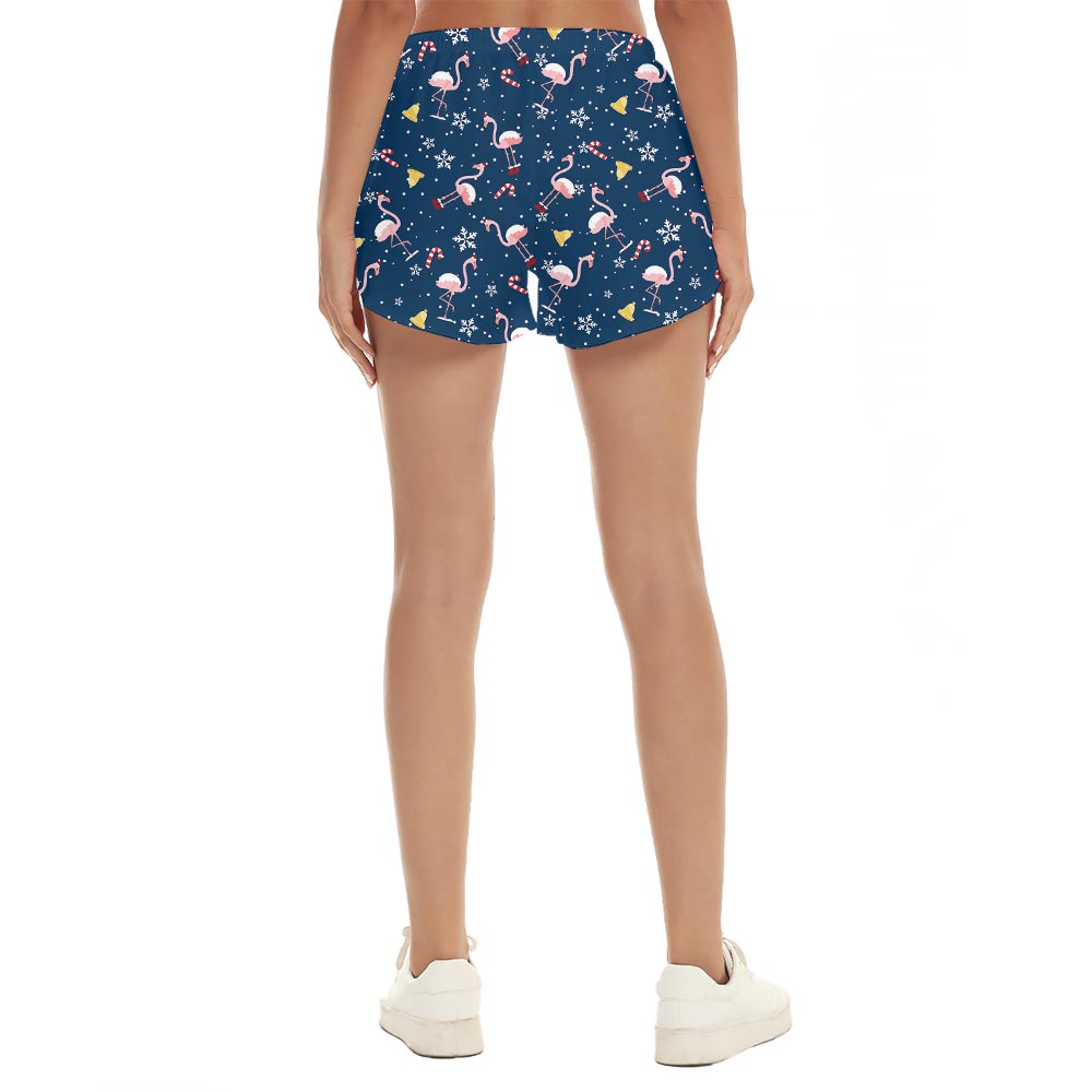 Cute Flamingo Christmas Shorts For Women