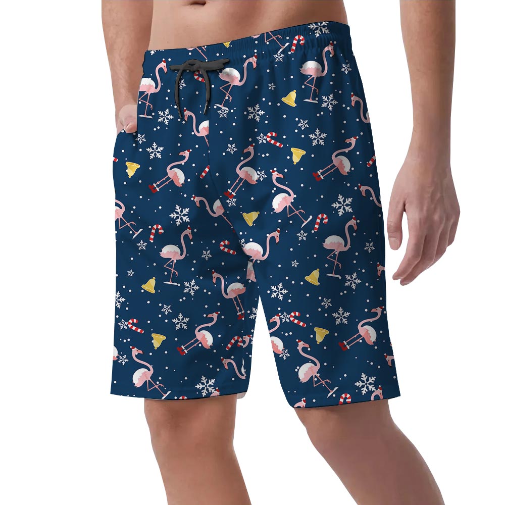 Men's Flamingo Christmas Hawaiian Shorts Navy