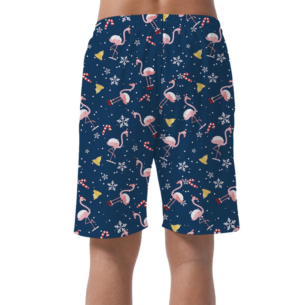 Men's Flamingo Christmas Hawaiian Shorts Navy