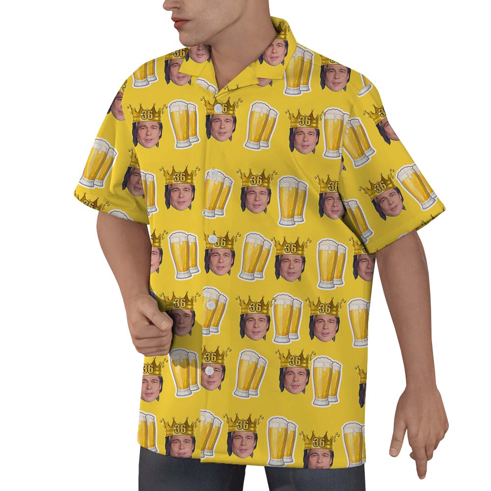 Custom Birthday Beer Hawaiian Shirts With Multiple Faces