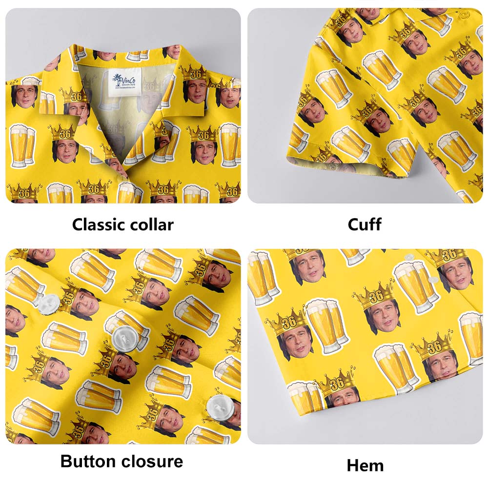 Custom Birthday Beer Hawaiian Shirts With Multiple Faces