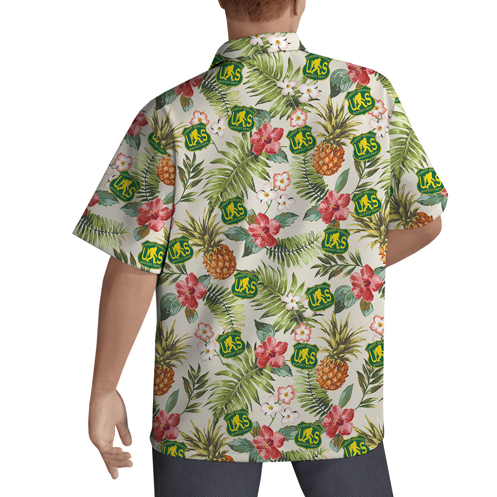 Funny US Forest Service Bigfoot Tropical Hawaiian Shirt