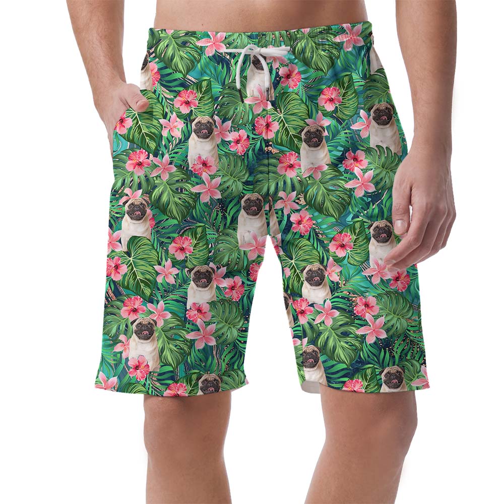 Custom Tropical Men's Beach Shorts With 3 Faces - variant image 1