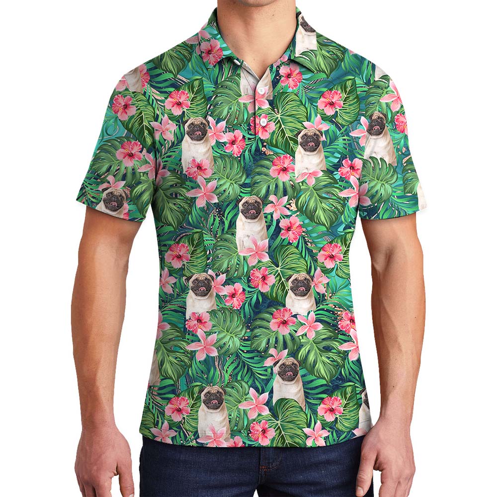 Custom Tropical Men's Polo Shirt With Multiple Faces - variant image 1