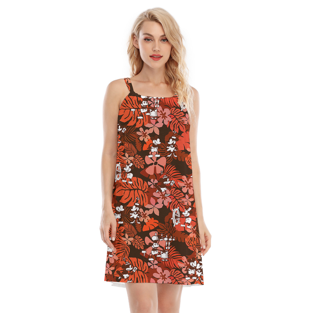 Cute Mickey Steamboat Willie Floral Classic Aloha Cami Dress - variant image 1