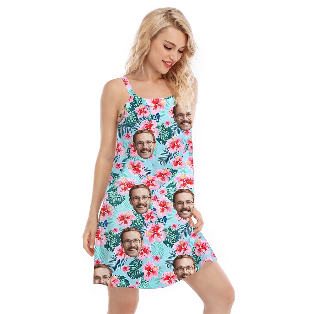 Floral Cami Custom Face Dress With Multiple Faces