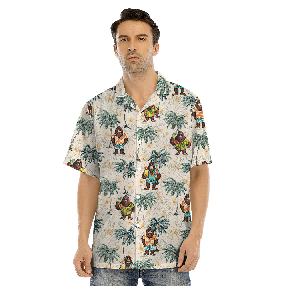 Funny Vacation Bigfoot Tropical Family Matching Hawaiian Outfits