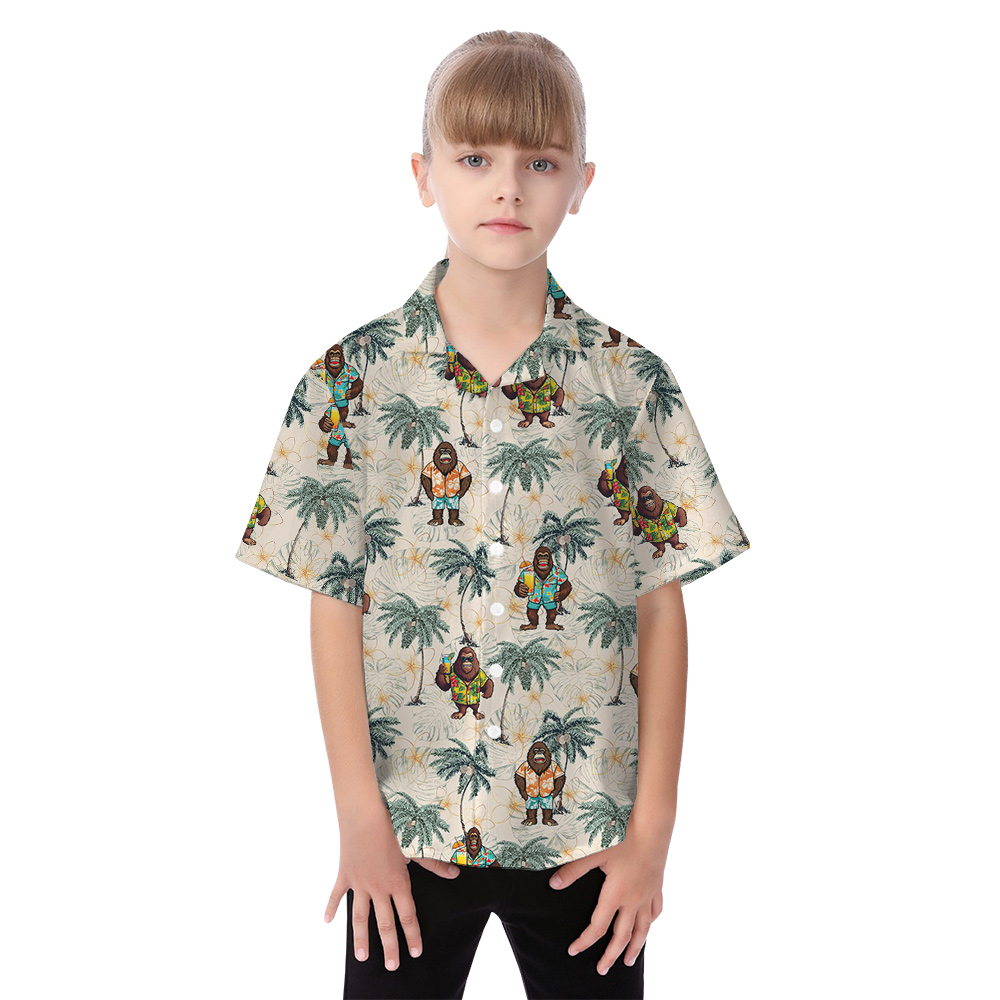 Funny Vacation Bigfoot Tropical Family Matching Hawaiian Outfits
