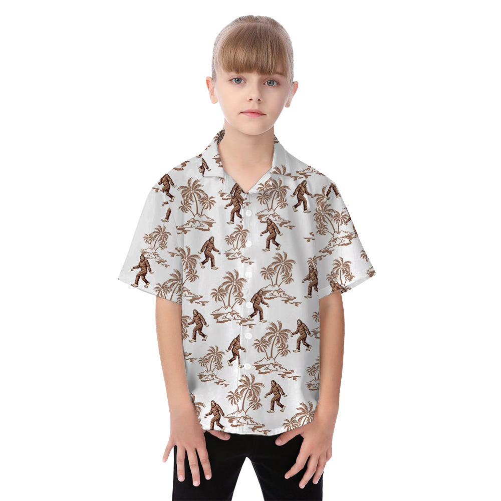 Classic Bigfoot Palm Tree Matching Hawaiian Outfits For Family