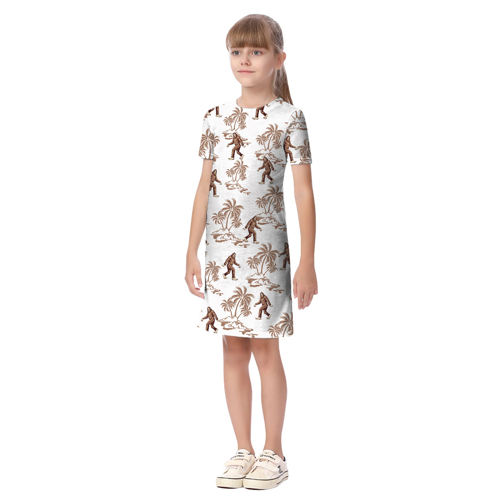 Classic Bigfoot Palm Tree Matching Hawaiian Outfits For Family