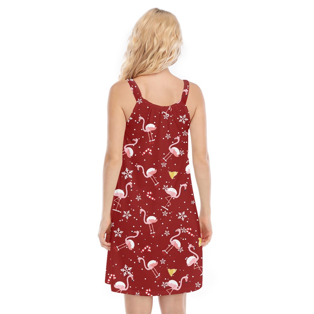 Christmas Flamingo Women's Hawaiian Dress