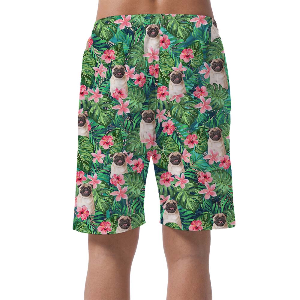 Custom Tropical Men's Beach Shorts With 3 Faces