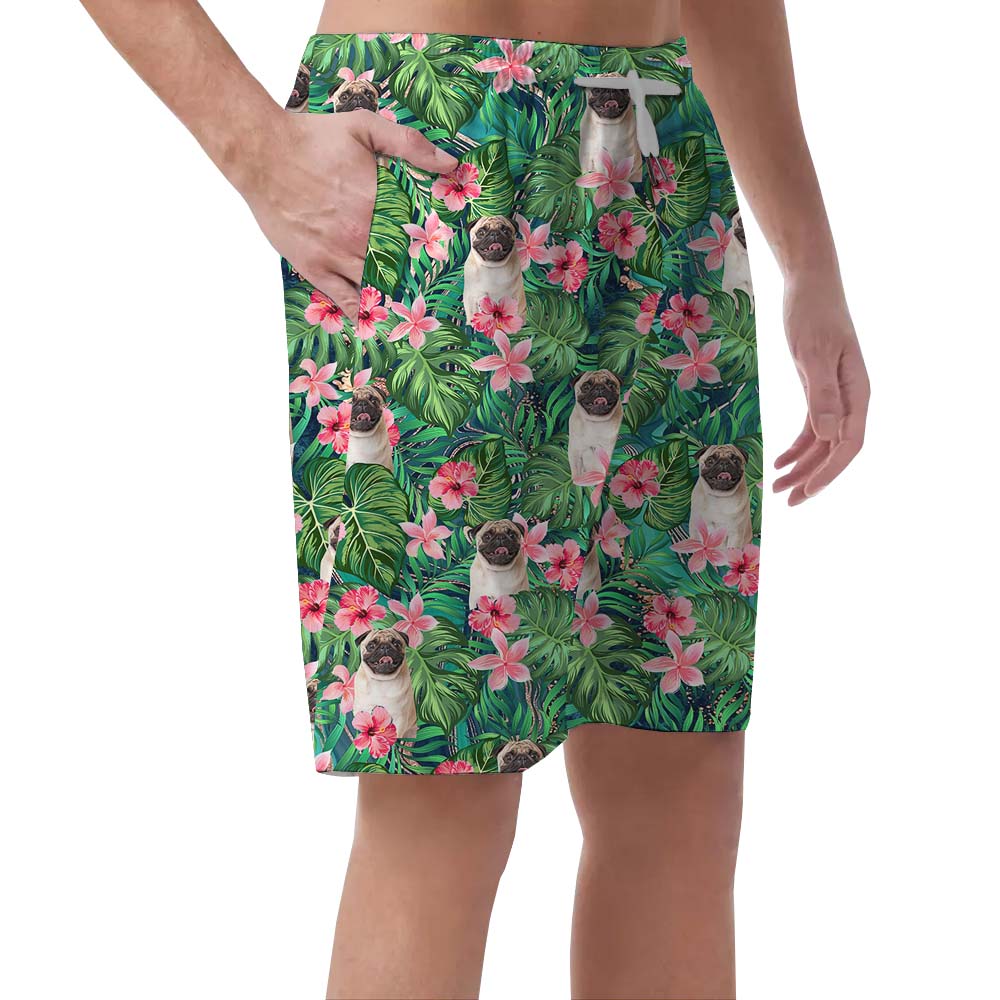 Custom Tropical Men's Beach Shorts With 3 Faces