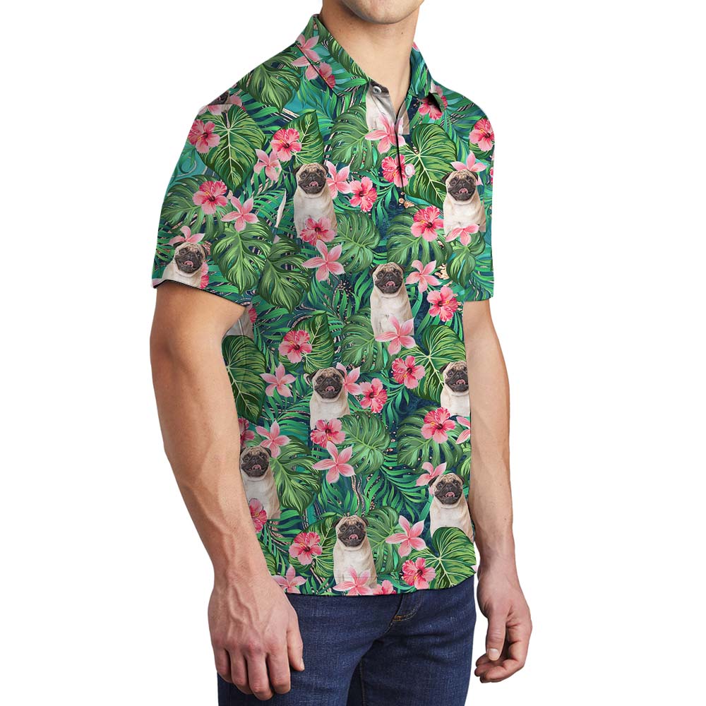 Custom Tropical Men's Polo Shirt With Multiple Faces