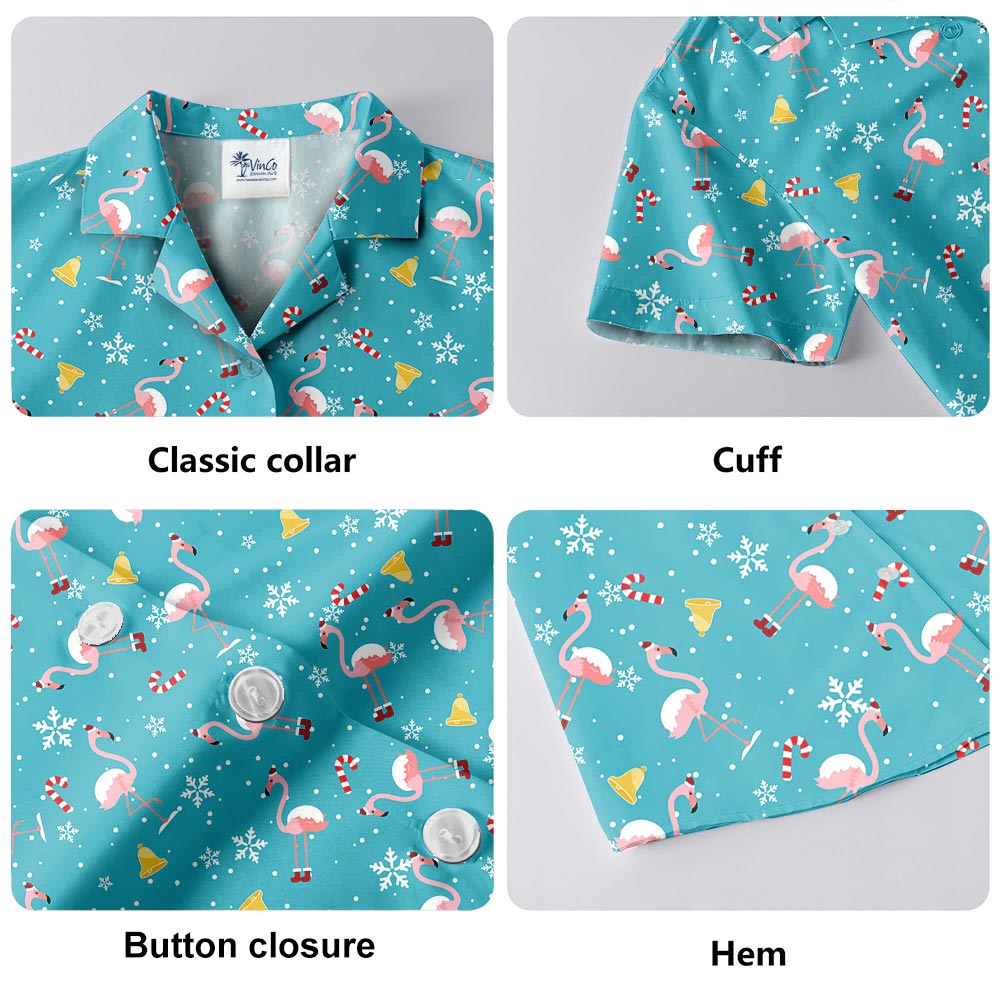 Flamingo Christmas Men's Hawaiian Shirt