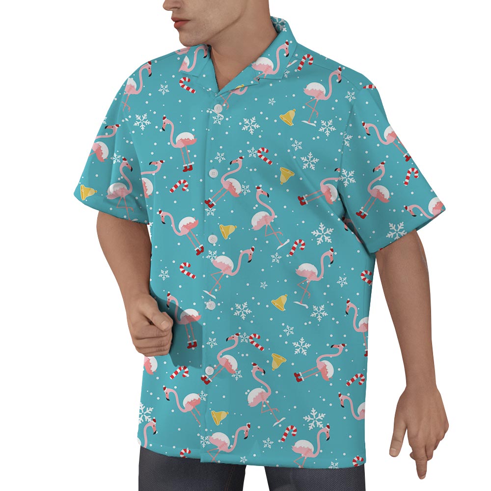 Flamingo Christmas Men's Hawaiian Shirt
