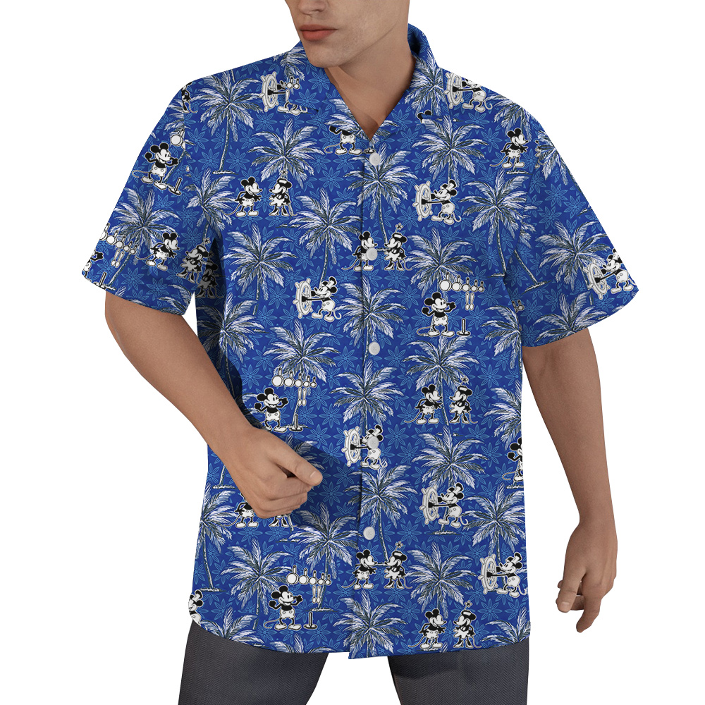 Palm Tree Mickey Steamboat Willie Hawaiian Men Shirt - variant image 1