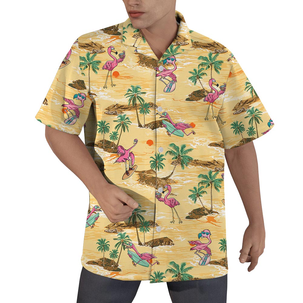 Men's Flamingo Hawaiian Beach Shirt - variant image 1