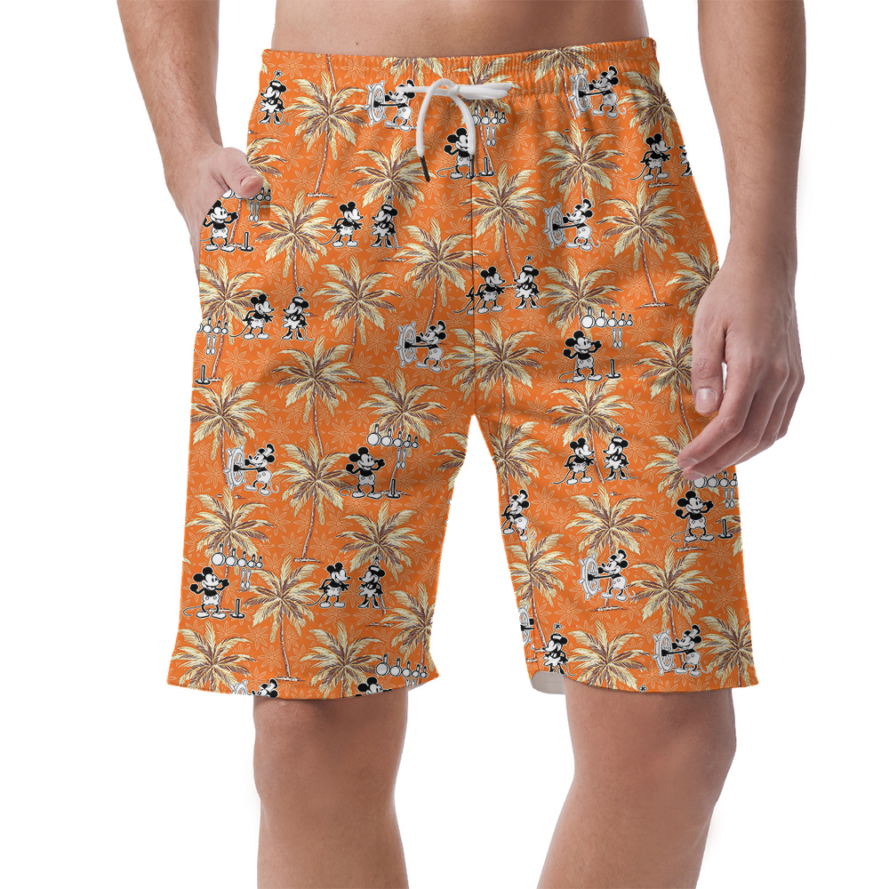 Classic Orange 1928 Mickey Steamboat Willie Short for Men - variant image 1