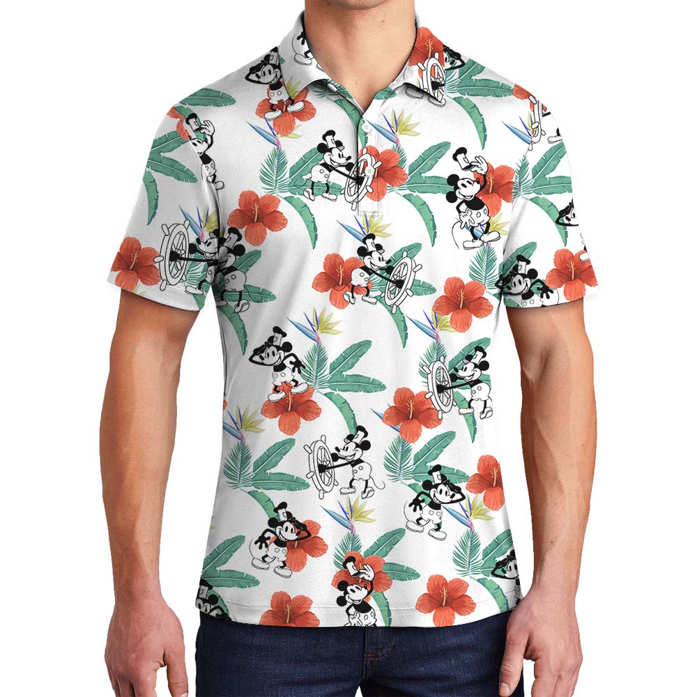 Original Mickey Mouse 1928 Men's Polo Shirt With Flower Print - variant image 1