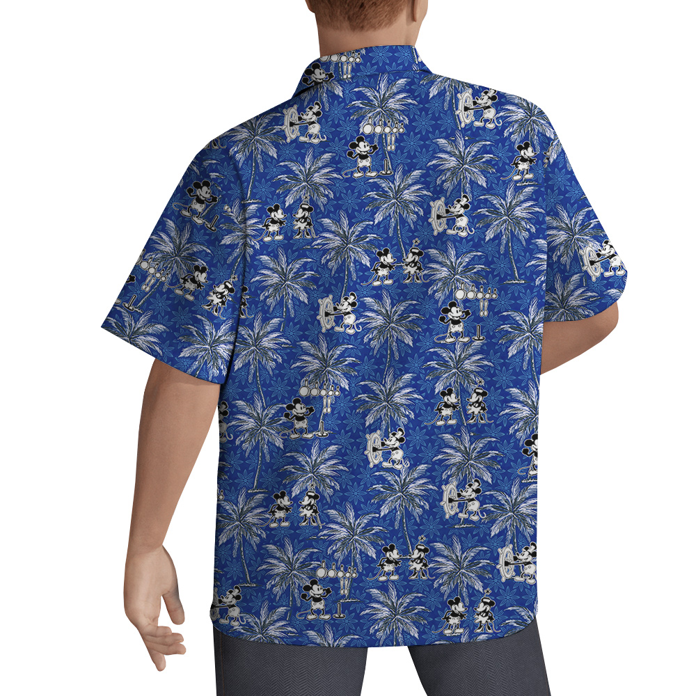 Palm Tree Mickey Steamboat Willie Hawaiian Men Shirt