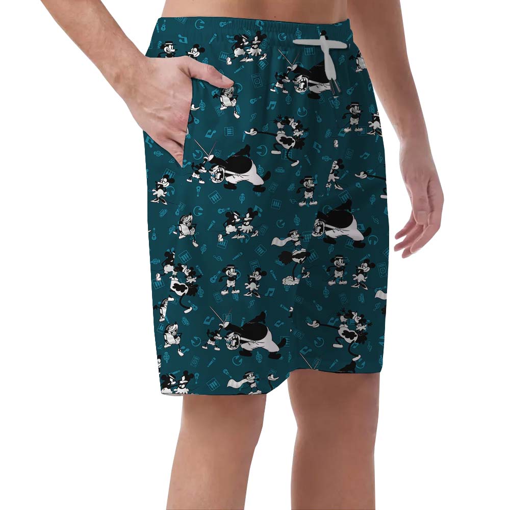 Music Mickey Mouse Steamboat Willie Music Shorts For Men