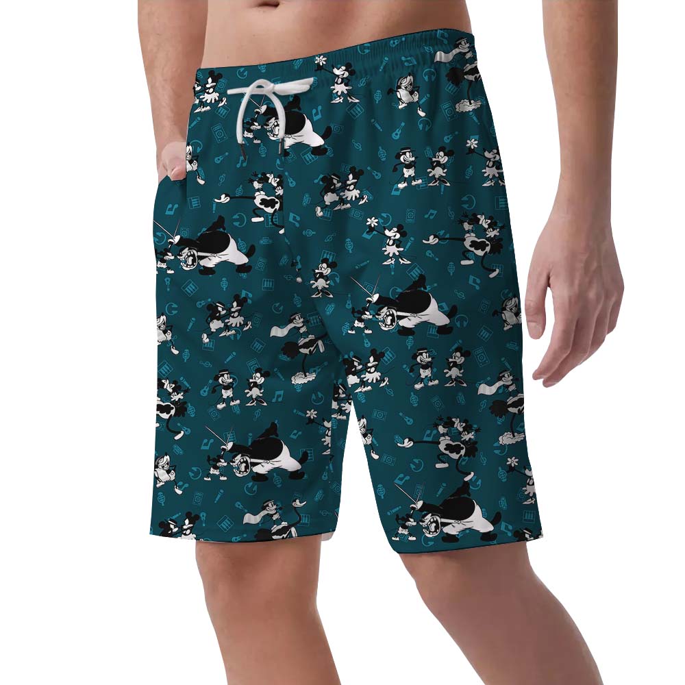 Music Mickey Mouse Steamboat Willie Music Shorts For Men
