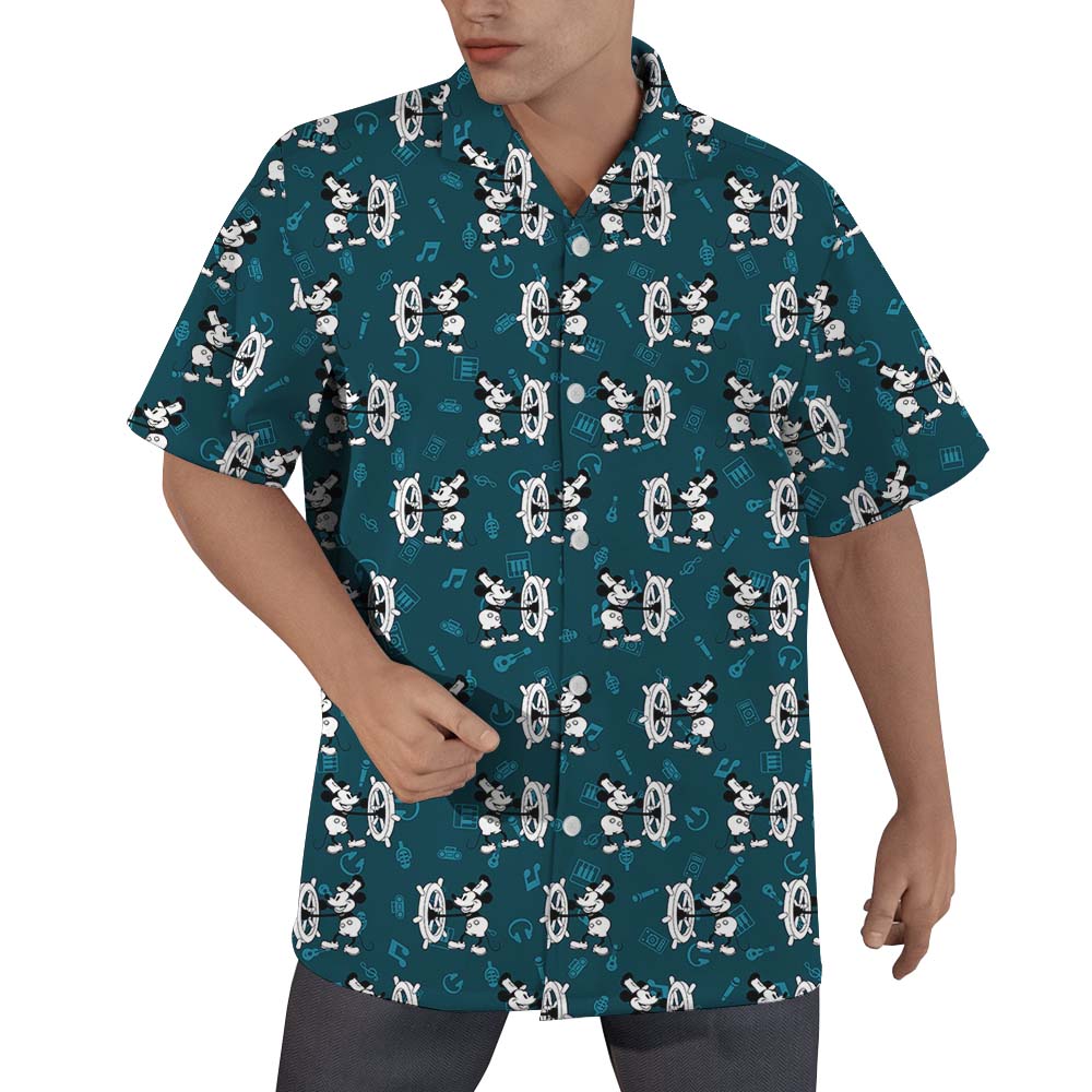 Mickey Steamboat Willie 1928 Music Hawaiian Shirt For Men - variant image 1