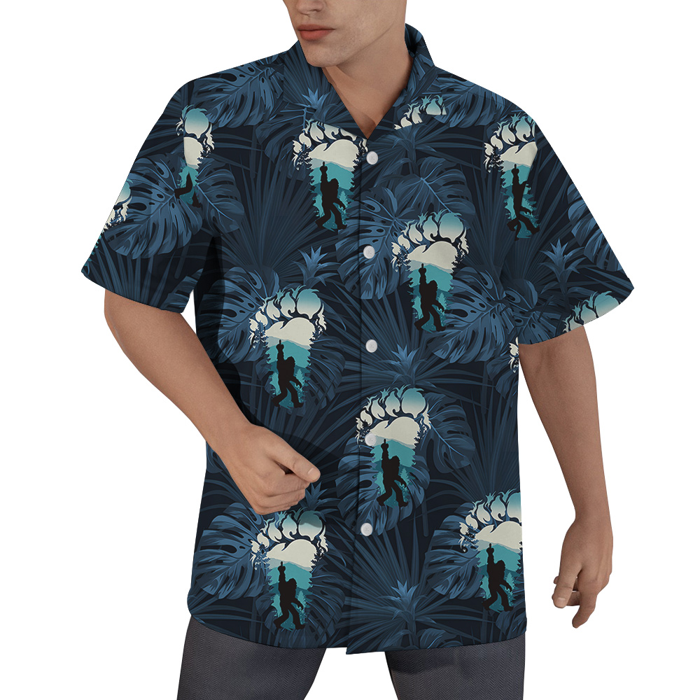Navy Tropical Bigfoot Hawaiian Shirt - variant image 1