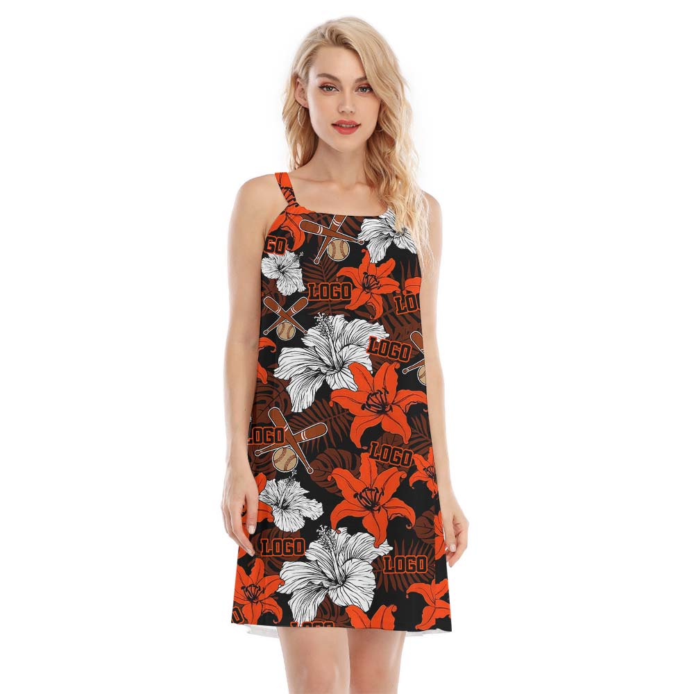 Hawaiian Red Baseball Cami Dress For Woman - variant image 1