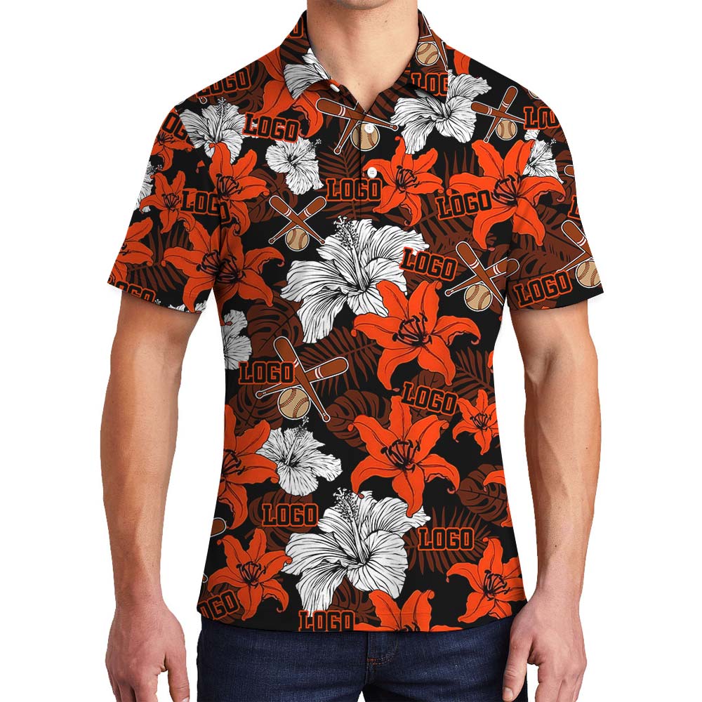 Baseball Hawaiian Custom Logo Polo Men - variant image 1