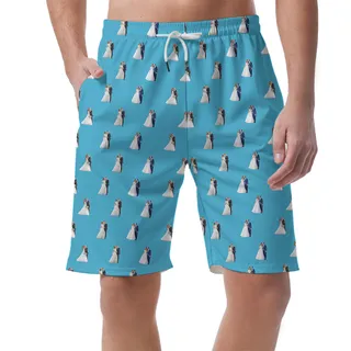 Custom Picture Wedding Anniversary Men's Beach Shorts