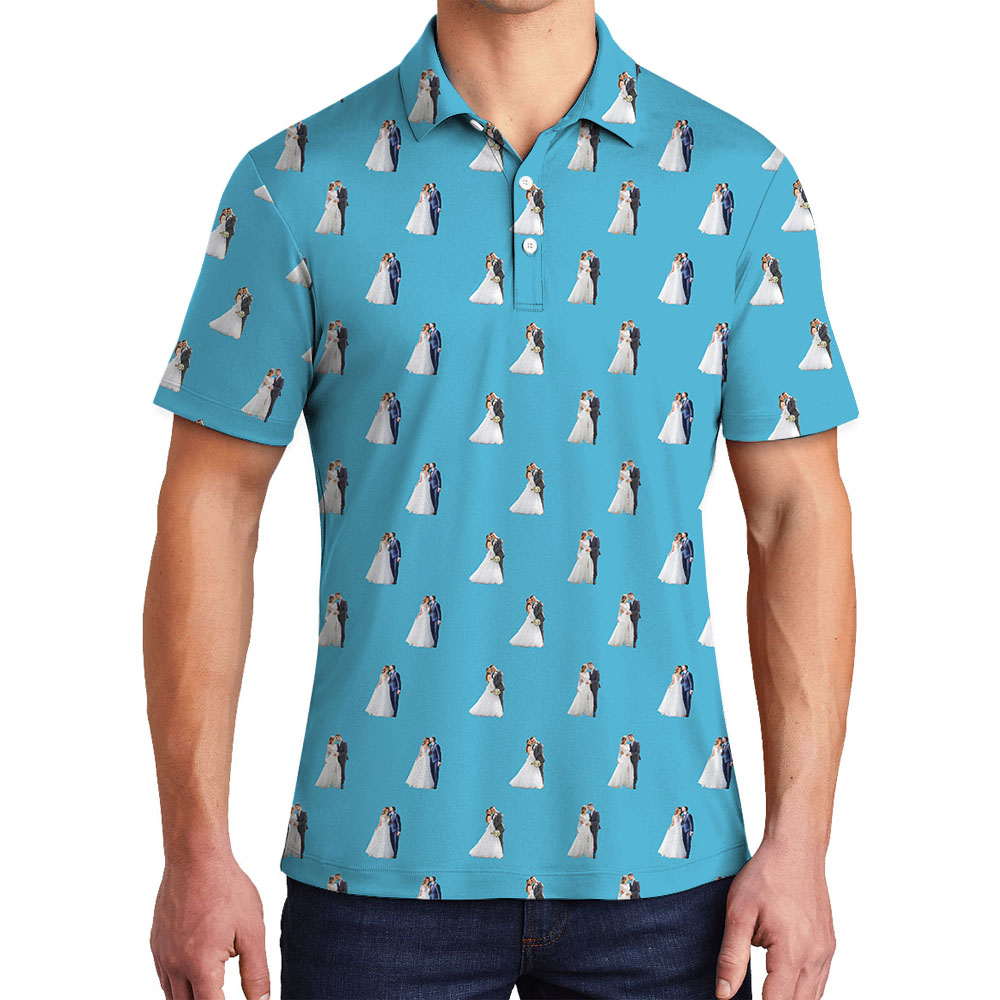 Wedding Custom Photo Men's Polo Shirts - variant image 1