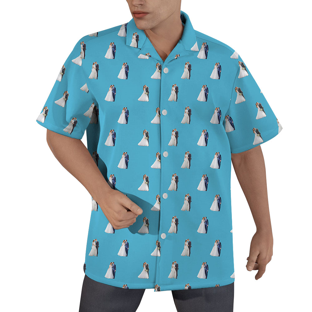 Custom Wedding Photo Hawaiian Shirts For Couples - variant image 1