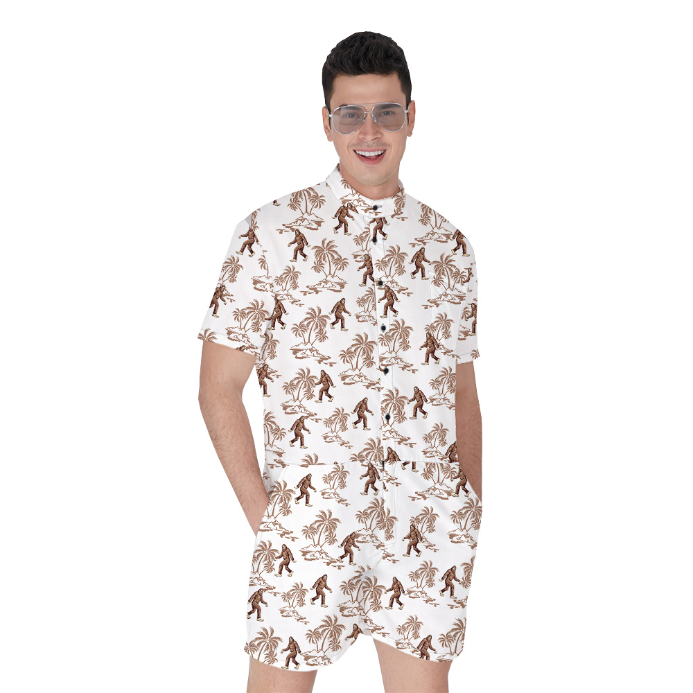 Vintage Bigfoot Tropical Hawaiian Romper For Men - variant image 1