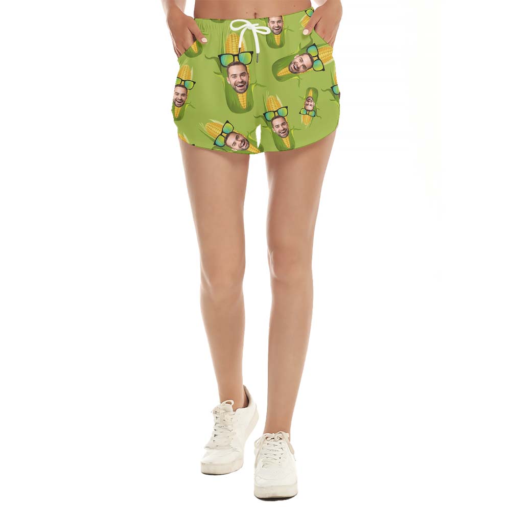 Custom Face Corn Hawaiian Shorts Women - variant image 1