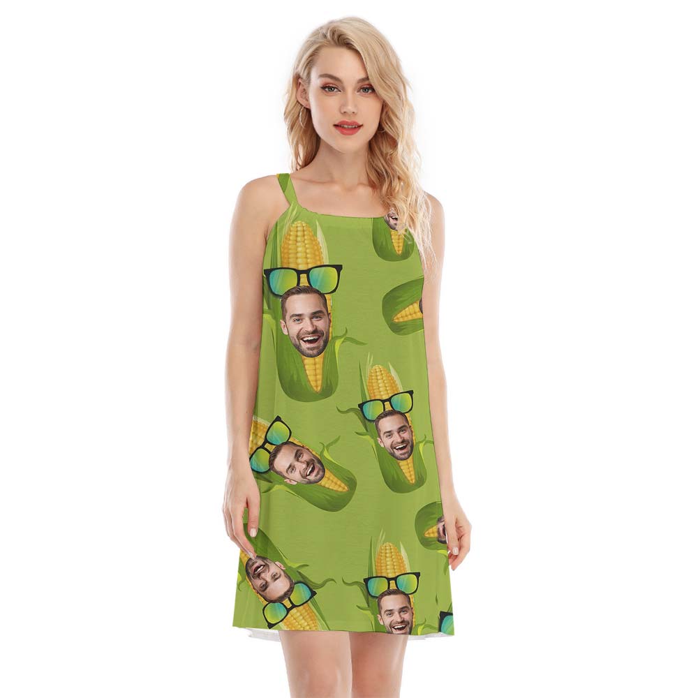 Corn Hawaiian Cami Dress Custom Face - variant image 1