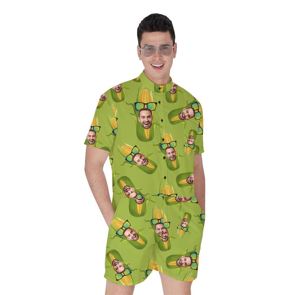Funny Custom Face Hawaiian Romper Men - variant image 1
