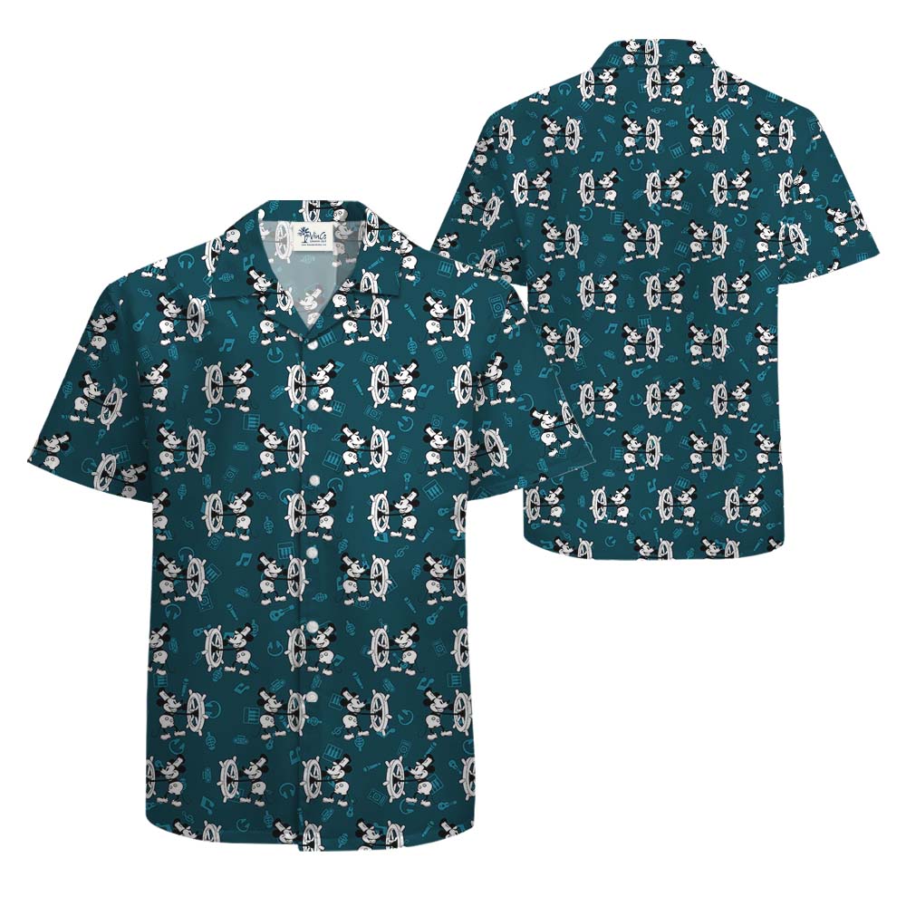 Mickey Steamboat Willie 1928 Music Hawaiian Shirt For Men