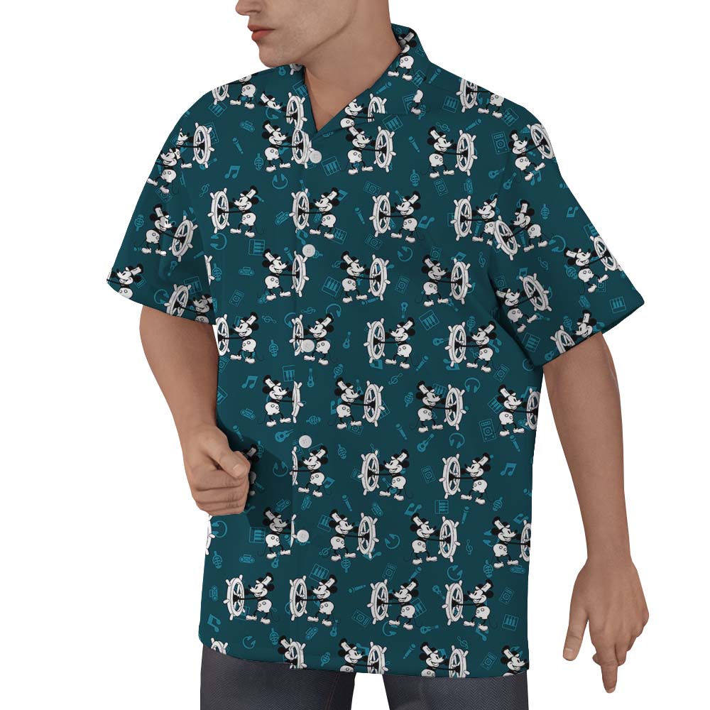 Mickey Steamboat Willie 1928 Music Hawaiian Shirt For Men