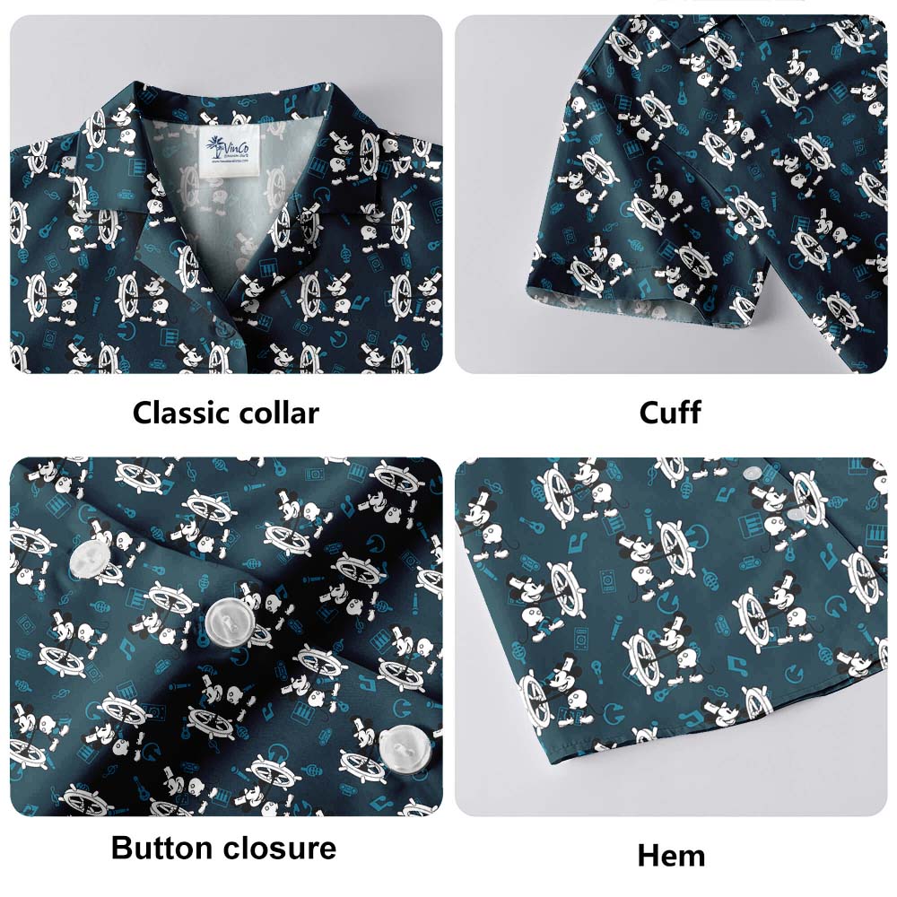 Mickey Steamboat Willie 1928 Music Hawaiian Shirt For Men
