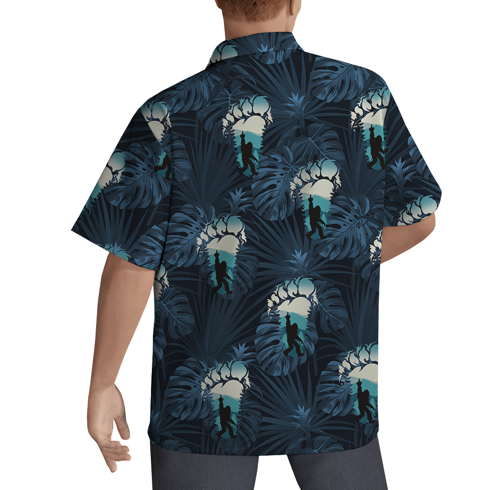 Navy Tropical Bigfoot Hawaiian Shirt