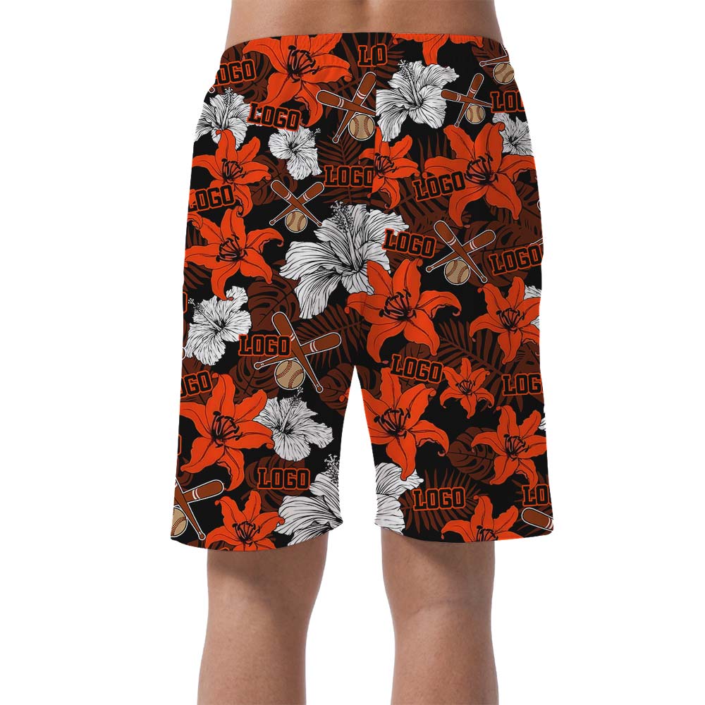 Custom Logo With Baseball Hawaiian Shorts Men