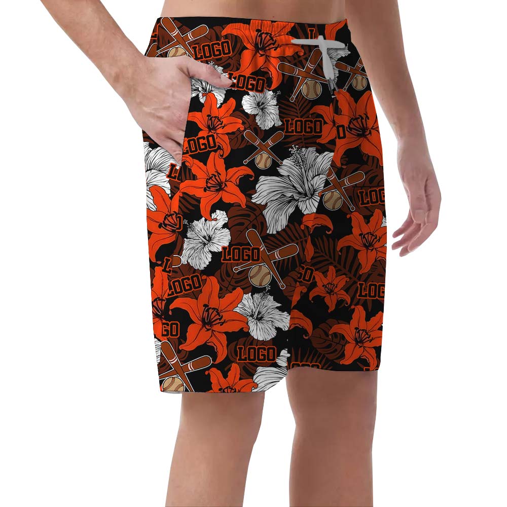 Custom Logo With Baseball Hawaiian Shorts Men